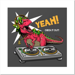 dj t rex party time Posters and Art